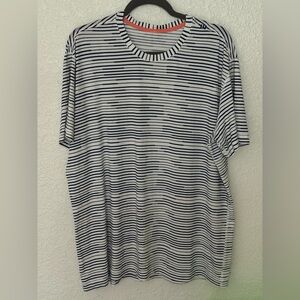 Lululemon Mens Blue & White striped crewneck shirt